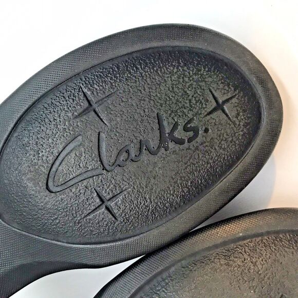 Clarks May Poppy Brown Leather Slip On Loafers Women's 7.5M Side Gusset Shoes - Picture 11 of 11